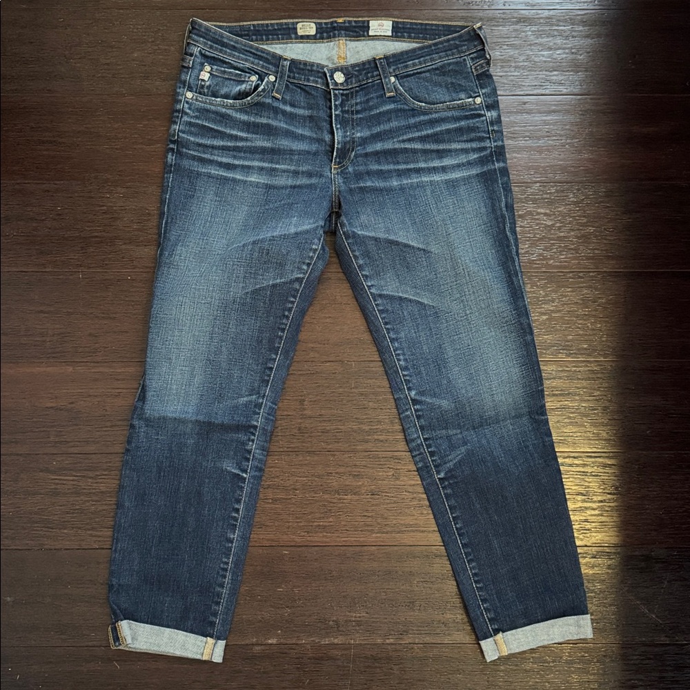AG Adriano Goldschmied The Stilt Rollup Dark Blue Jeans